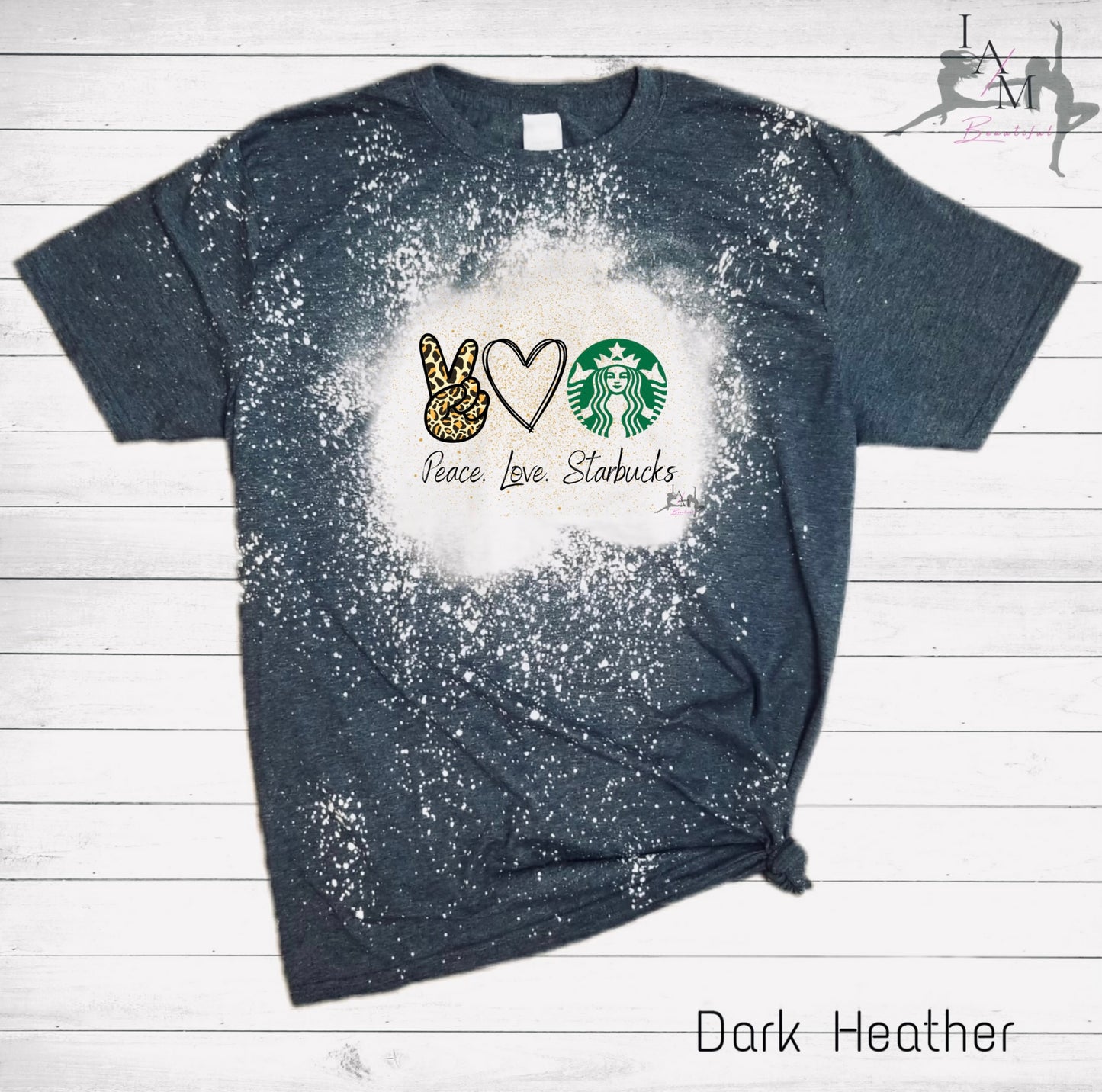 Peace Love Starbucks Bleached Tee