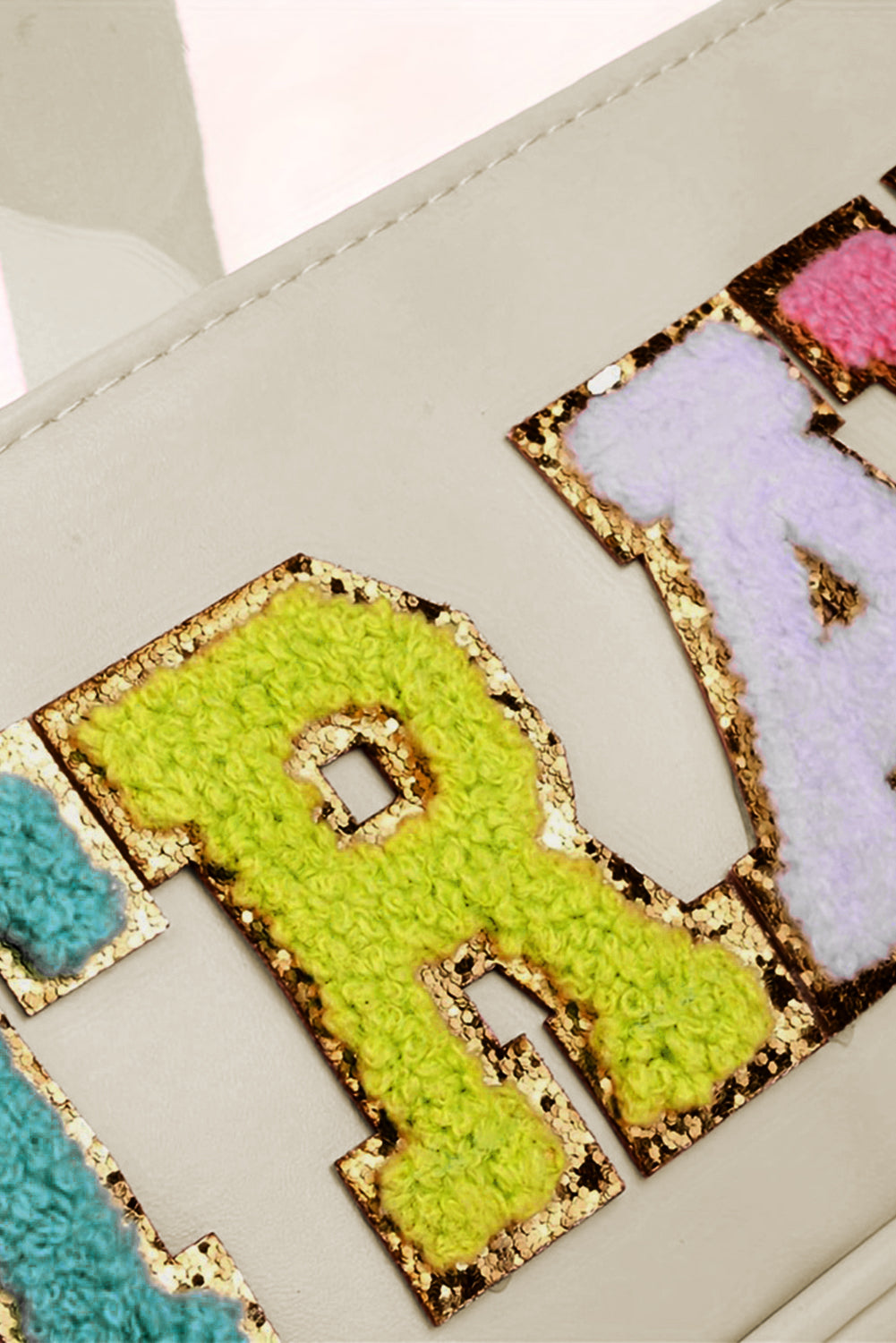 TRAVEL Chenille Letter Makeup Bag
