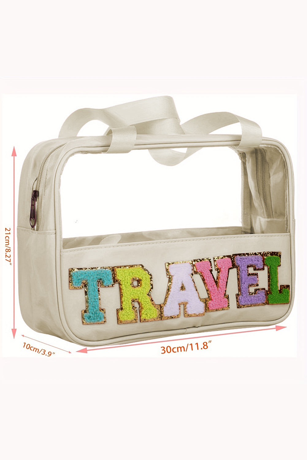 TRAVEL Chenille Letter Makeup Bag