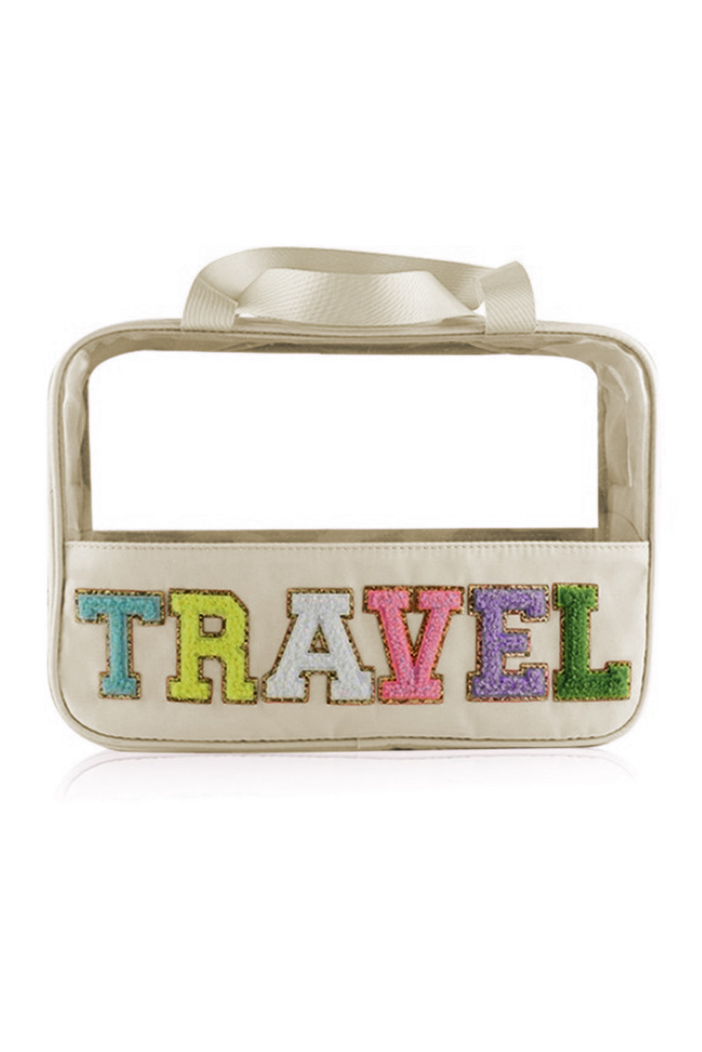 TRAVEL Chenille Letter Makeup Bag