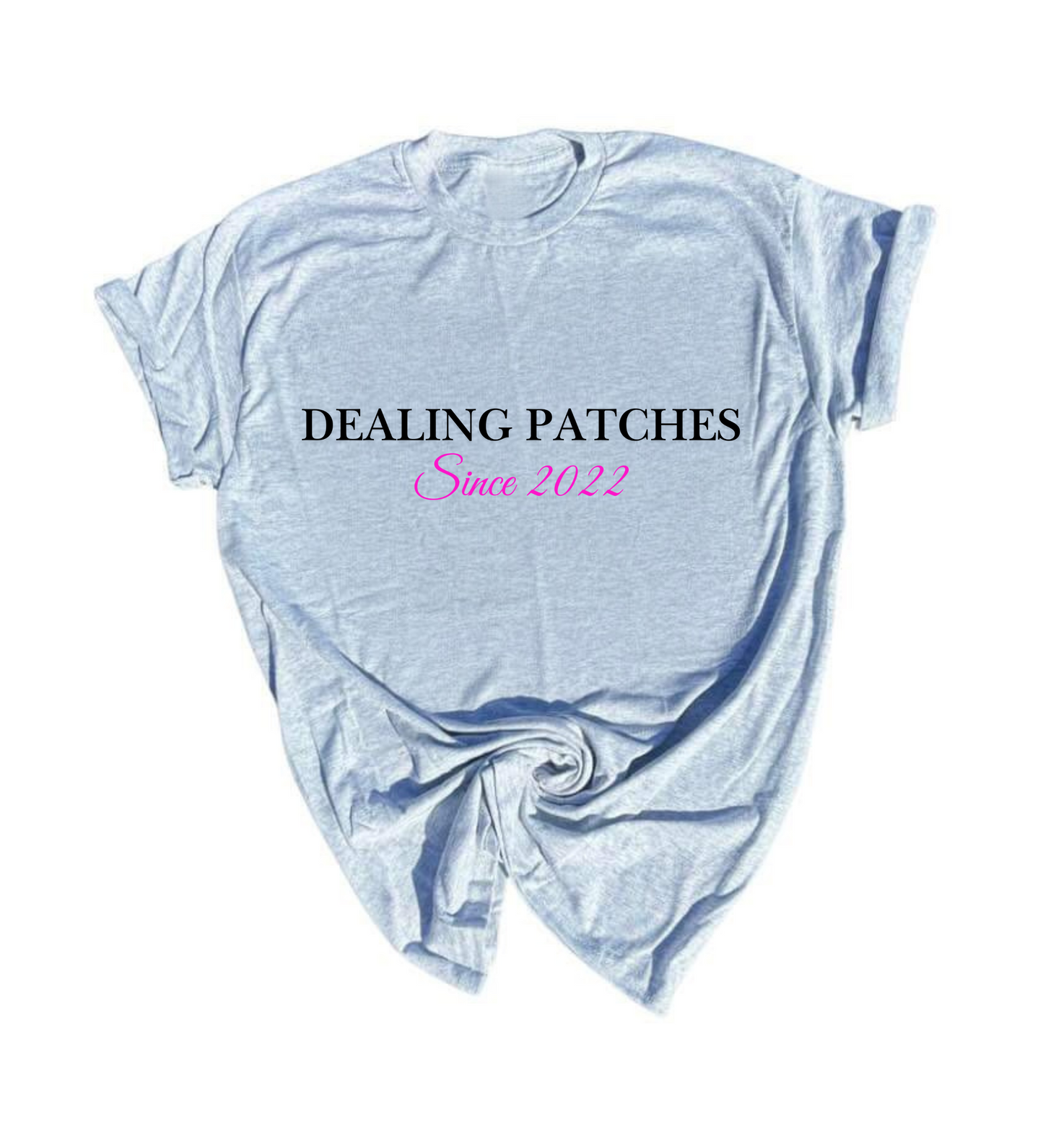 Dealing Patches Tee (Pink or Grey)