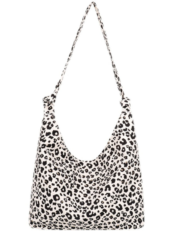 Leopard print shoulder bag (canvas)
