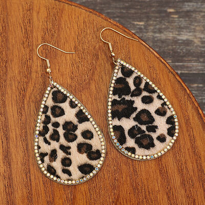 Leopard Teardrop Earrings