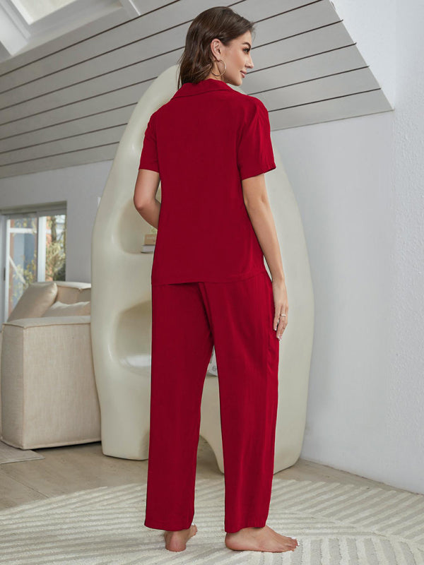 Women's Knitted Pajamas Three-piece Set