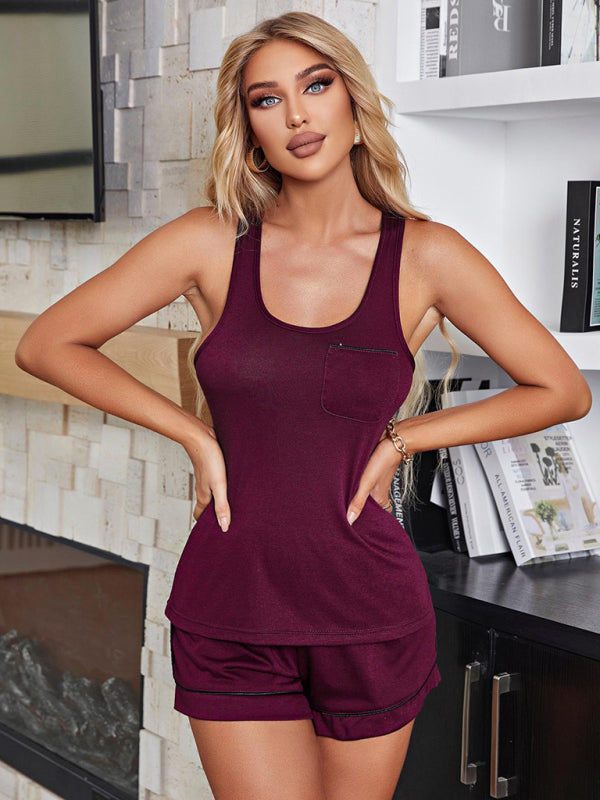Women's Knitted Pajamas Two-Piece Set