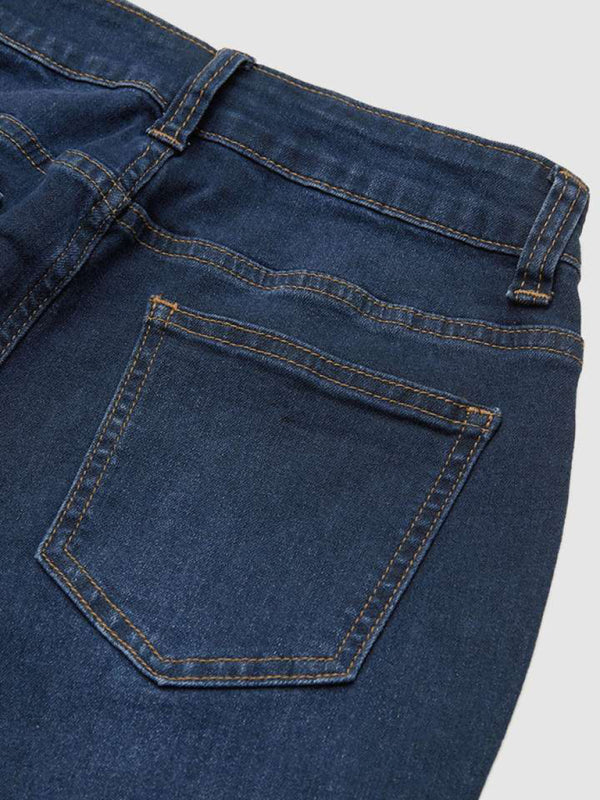 Women's Slim Fit High Waist Flared Denim Trousers