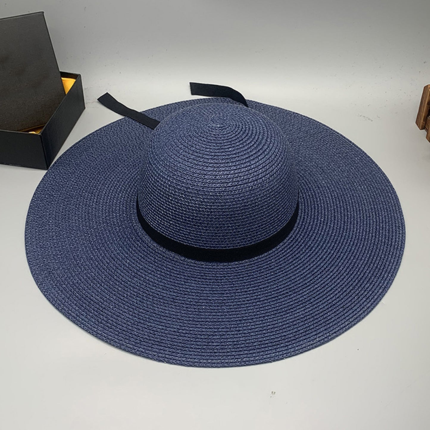 Bow Braided Wide Brim Hat