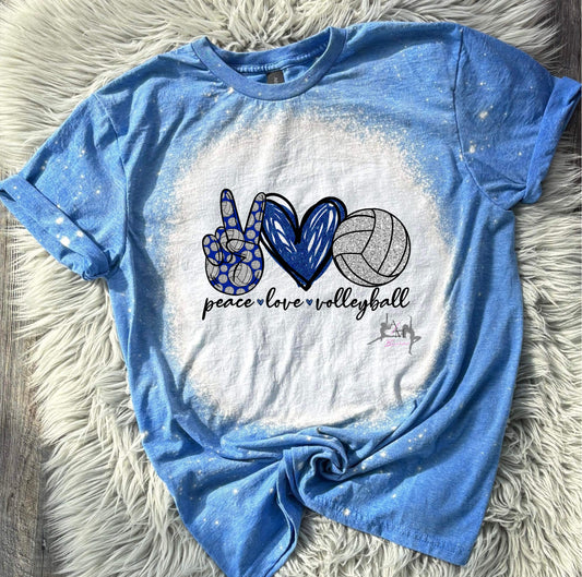 Peace Love Volleyball Tee (Multiple colors available)