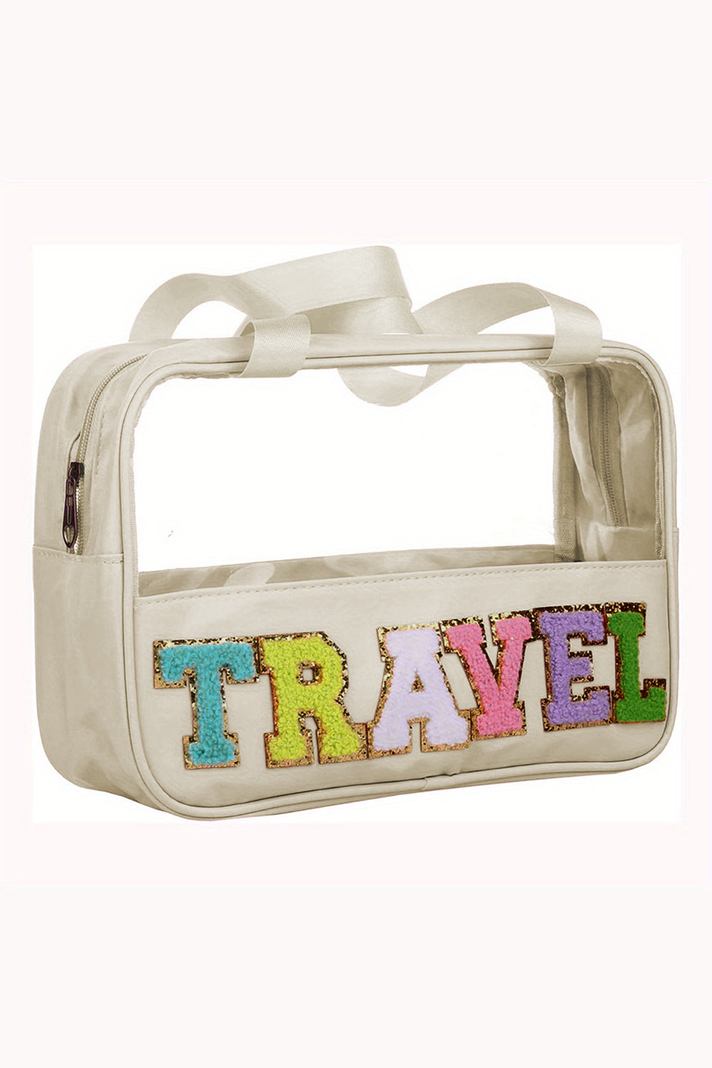 TRAVEL Chenille Letter Makeup Bag