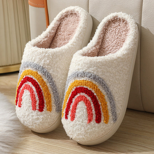 Beautiful Rainbow Fuzzy Slippers