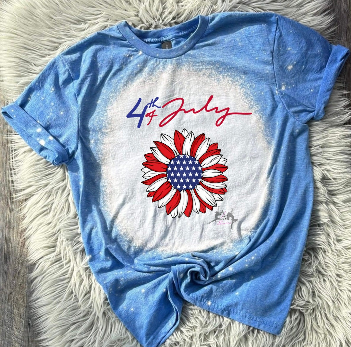 Red white blue flower Tee