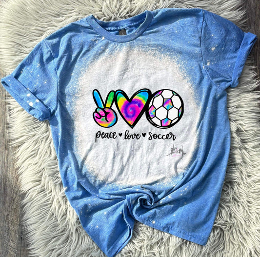 Peace Love Soccer Tee (Multiple colors available)