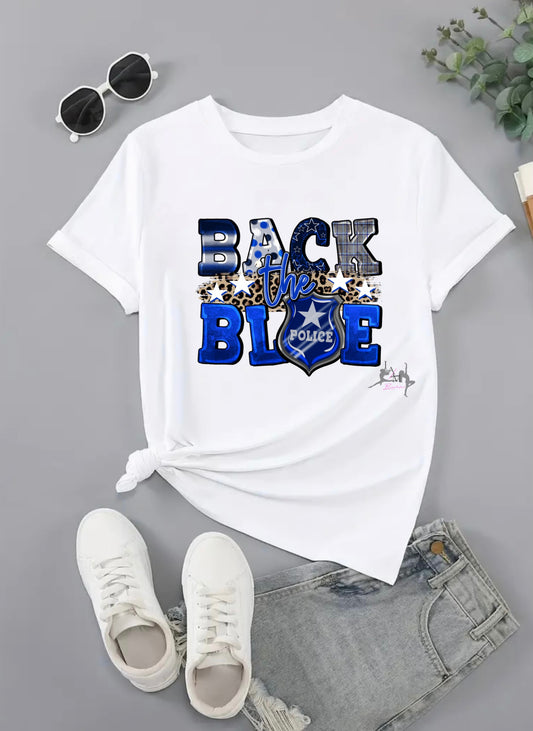 Back the Blue White Tee