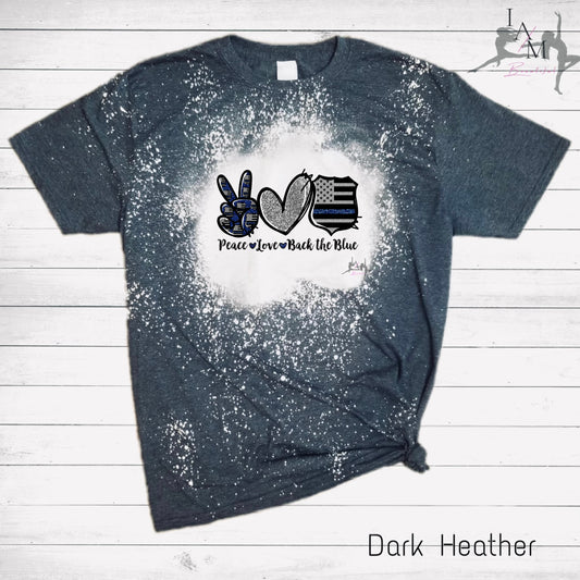 Peace Love Back Blue Tee