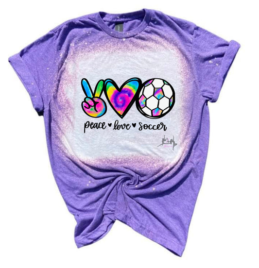 Peace Love Soccer Tee (purple)