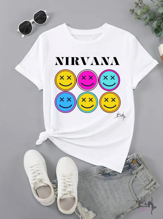 NIRVANA White Tee (Bright Colors)