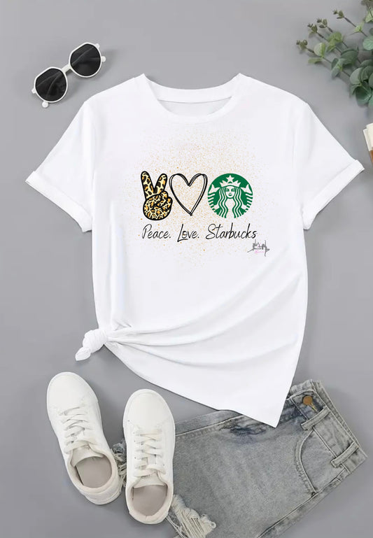 Peace Love Starbucks Tee