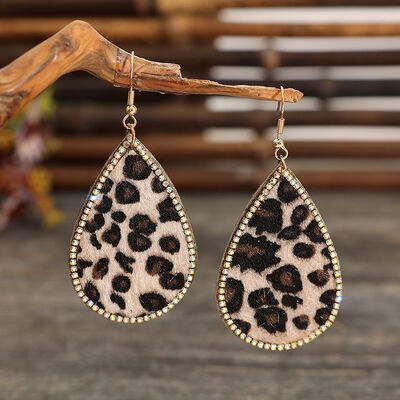 Leopard Teardrop Earrings