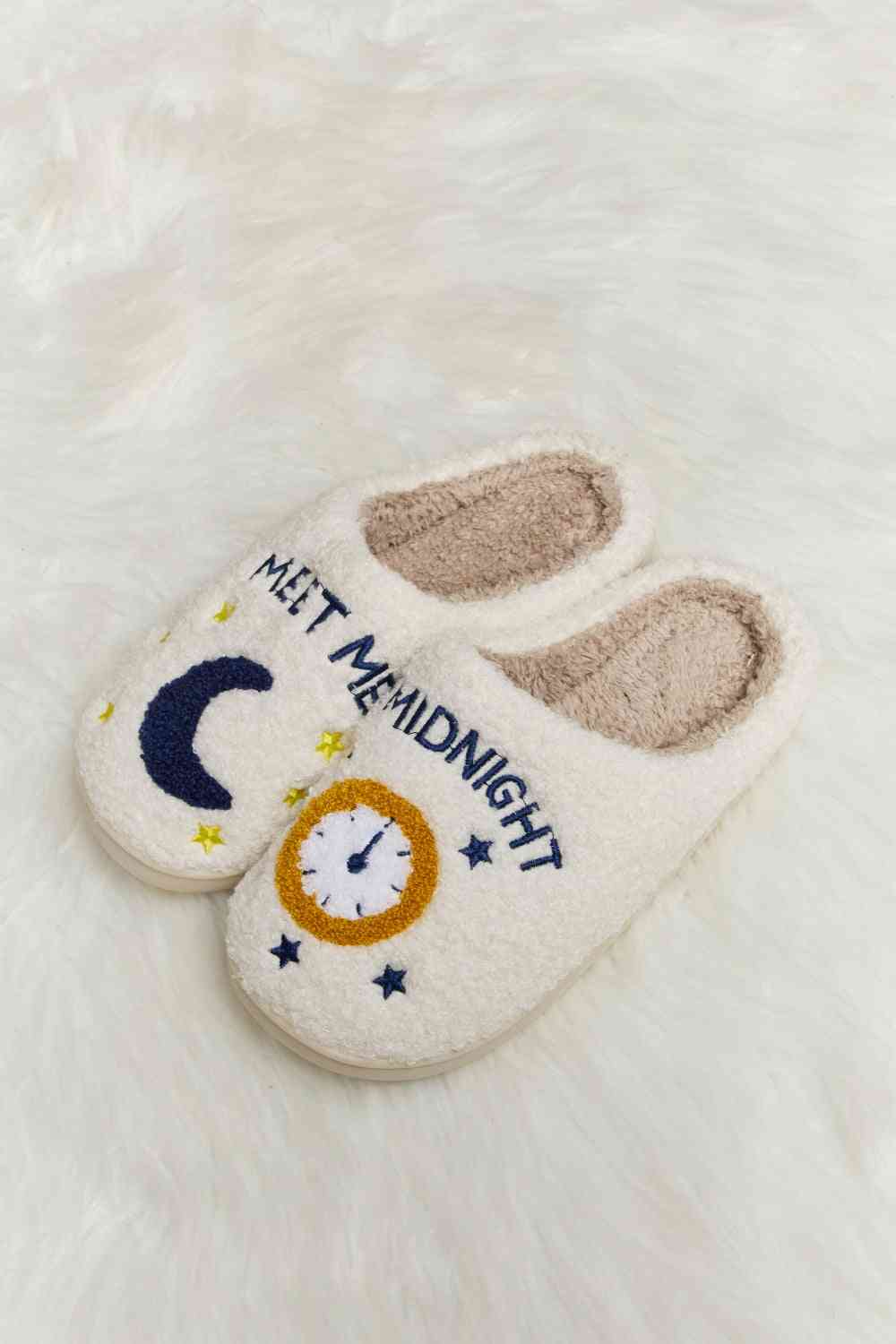 Printed Plush Slide Slippers (Multiple Designs)