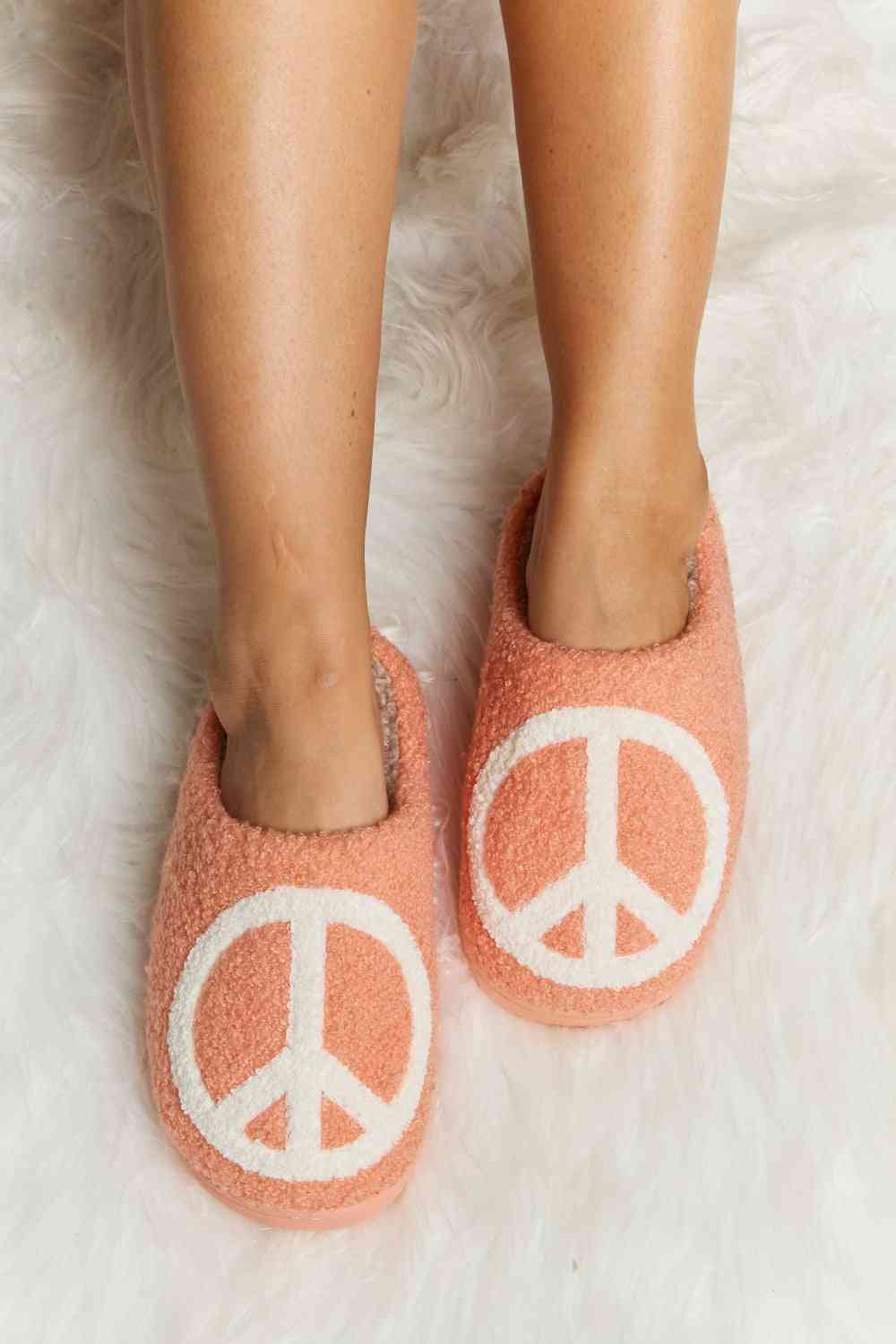 Printed Plush Slide Slippers (Multiple Designs)