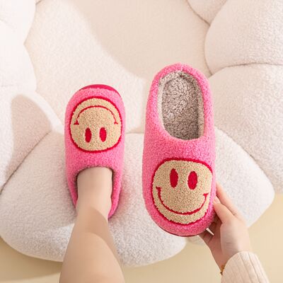 Pink Smiley Face Slippers