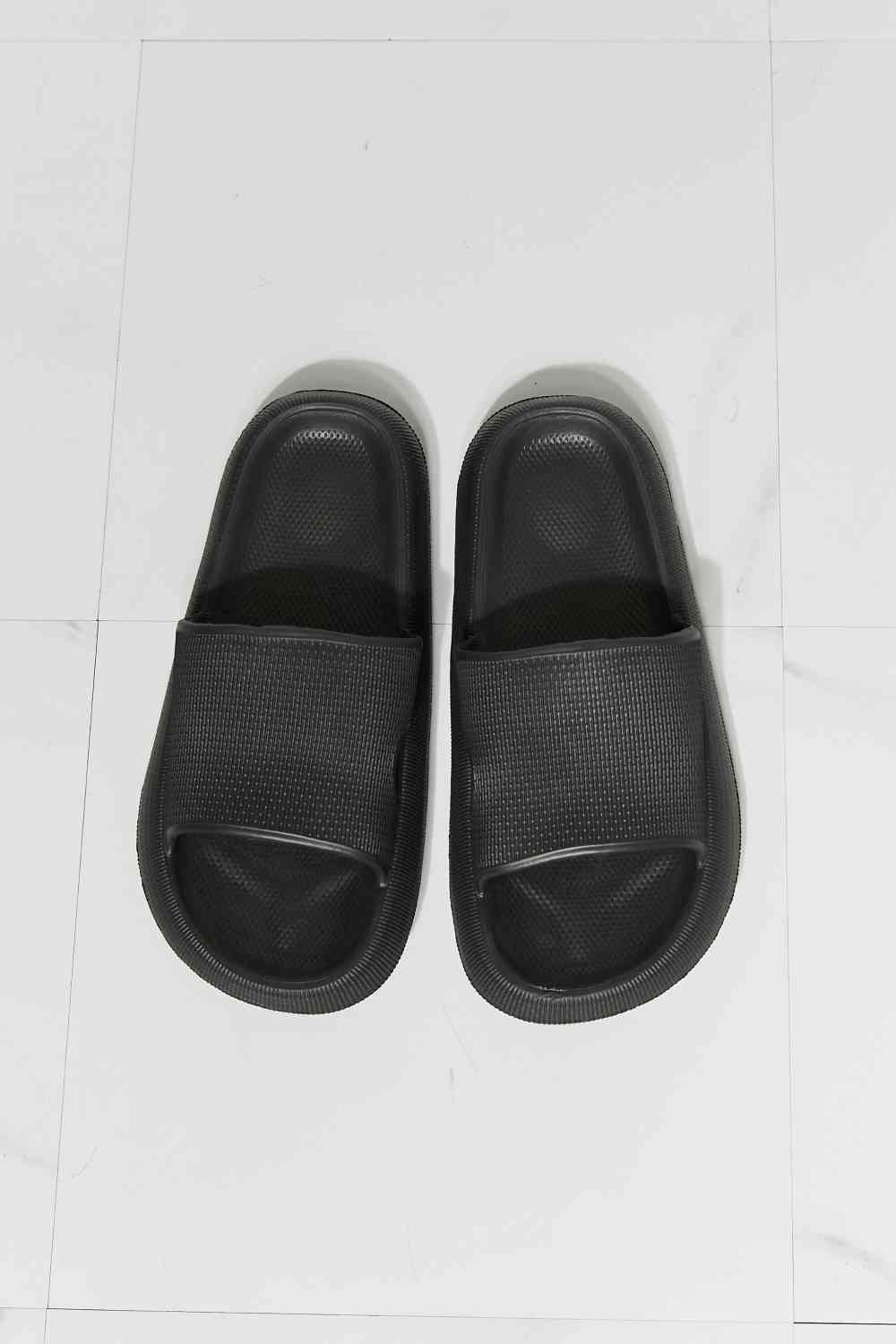 Open Toe Slide in Black