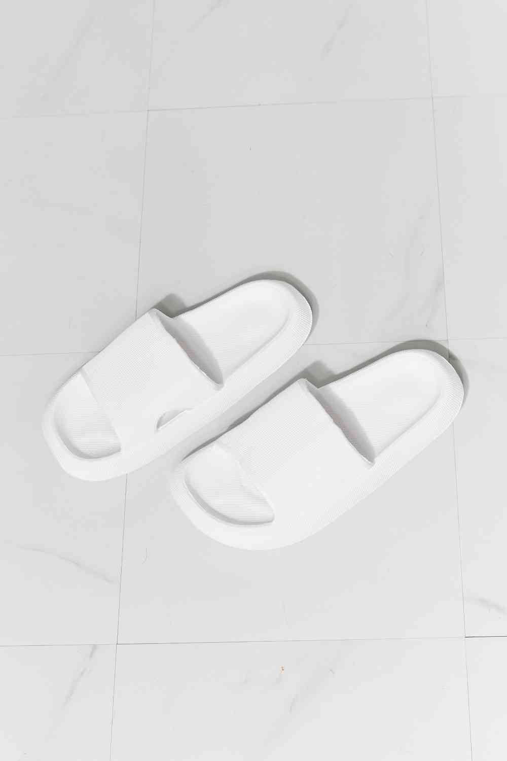 Open Toe Slide in White