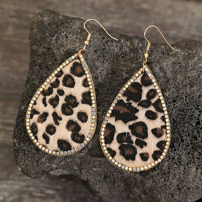 Leopard Teardrop Earrings