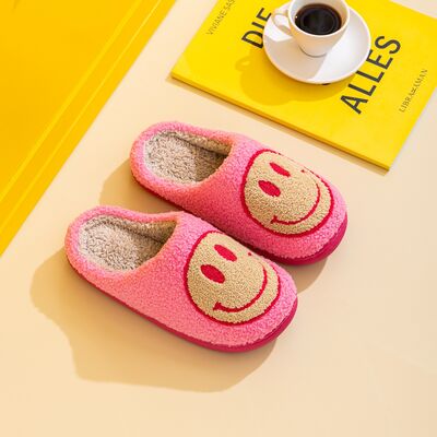 Pink Smiley Face Slippers