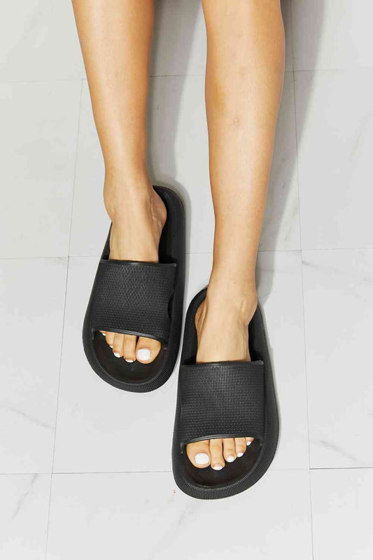 Open Toe Slide in Black